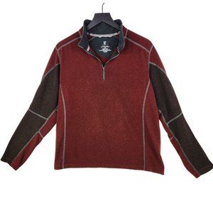 Kuhl Sweater Mens Medium Fleece Red 1/4 Zip Pullover Kashmira Outdoors Rugged